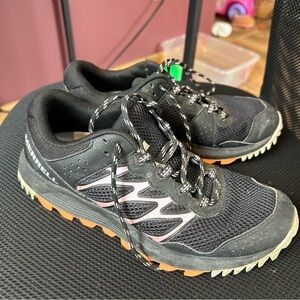 Merrell Black Trail Sneakers with Pink Trim